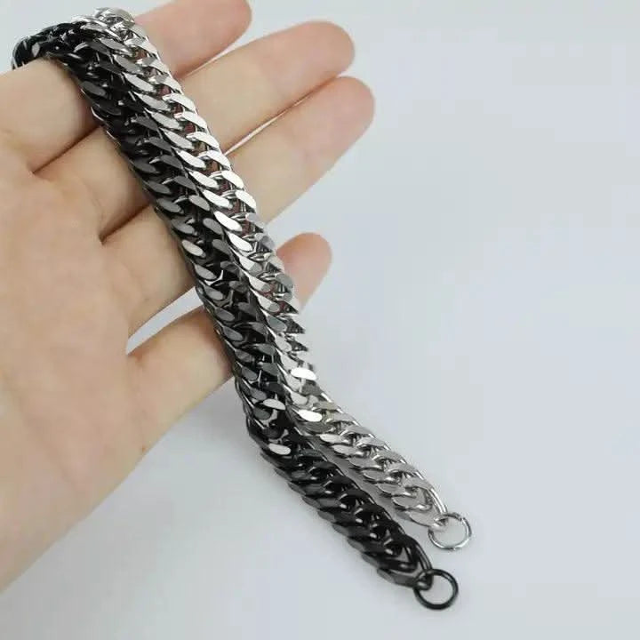 Miami Cuban Chain Bracelet, 9 mm Men and Women Stainless Steel-Bracelet-Sairahaz Jewelers