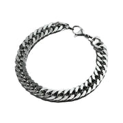 Miami Cuban Chain Bracelet, 9 mm Men and Women Stainless Steel-Bracelet-Sairahaz Jewelers