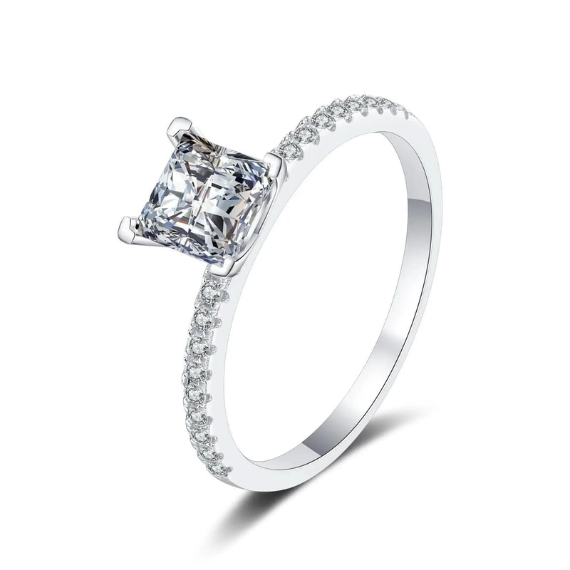 Square Princes Cut 1 Carat Moissanite Solitaire Engagment Ring