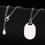 Squre Tag Engraved Name Necklace 925 Sterling Silver-Custom Name Necklace-Sairahaz Jewelers