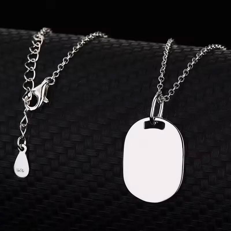 Squre Tag Engraved Name Necklace 925 Sterling Silver-Custom Name Necklace-Sairahaz Jewelers