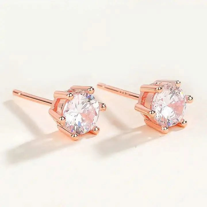 Sterling Silver CZ Stud Earrings: Timeless Elegance and Sparkle in Cubic Zirconia Jewelry-Earring-Sairahaz Jewelers