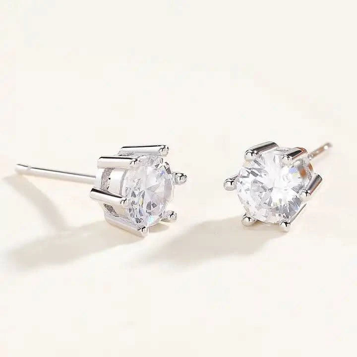 Sterling Silver CZ Stud Earrings: Timeless Elegance and Sparkle in Cubic Zirconia Jewelry-Earring-Sairahaz Jewelers