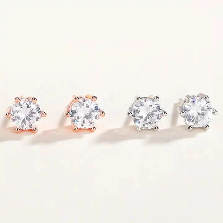 Sterling Silver CZ Stud Earrings: Timeless Elegance and Sparkle in Cubic Zirconia Jewelry-Earring-Sairahaz Jewelers