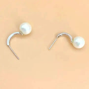 Dangling Pearl Drop Earrings with CZ-Pearl Jewelry-Sairahaz Jewelers