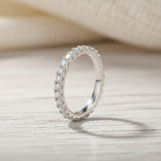 Sterling Silver Moissanite Eternity Band 0.7ct Moissanite