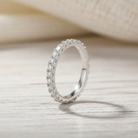 Sterling Silver Moissanite Eternity Band 0.7ct Moissanite