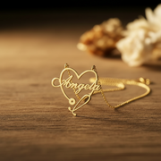 Stethoscope cursive custom name necklace with flowing personalized script