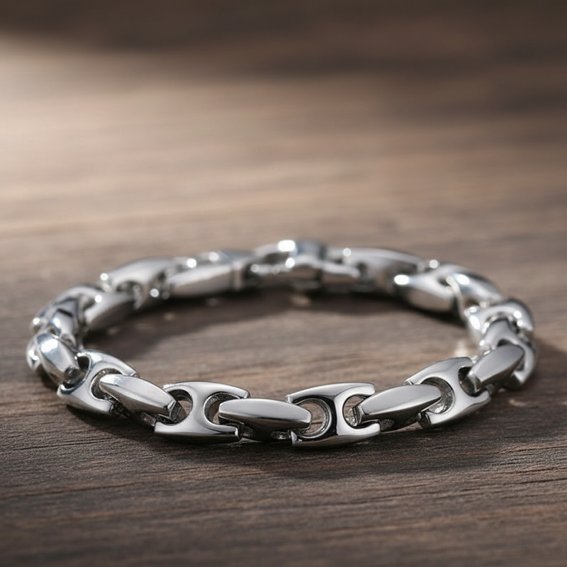 Heavy Biker Tungsten Bracelet for Men – Rugged & Scratch-Resistant