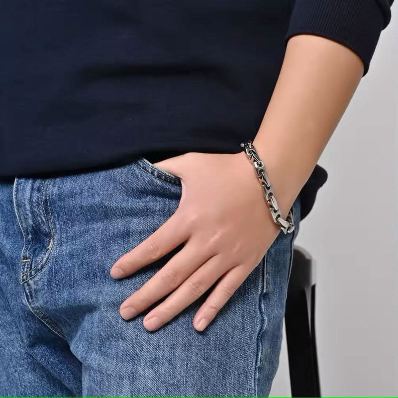 Heavy Biker Tungsten Carbide Bracelet-Bracelet-Sairahaz Jewelers