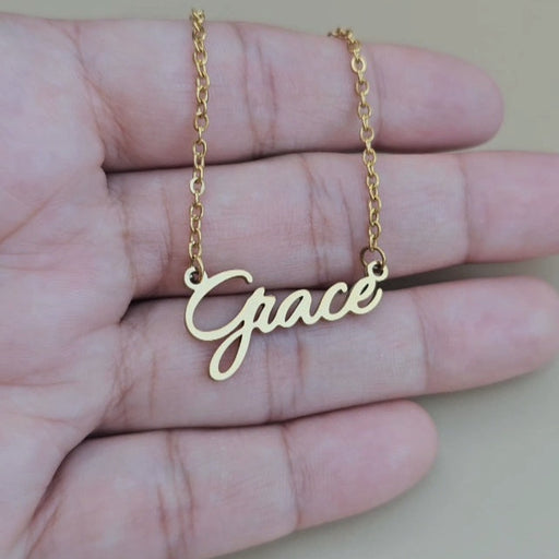 Stylish Scripture Name Necklace-Cursive Custom Name Necklace-Sairahaz Jewelers