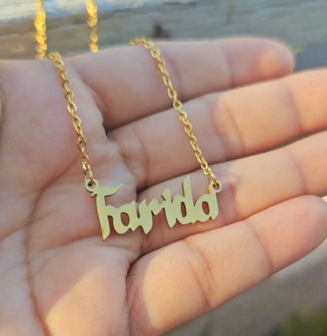 Custom Bold Name Necklace Woman