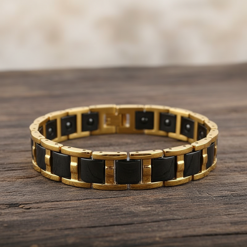 Two Tone Wave Magnatic Tungsten Bracelet