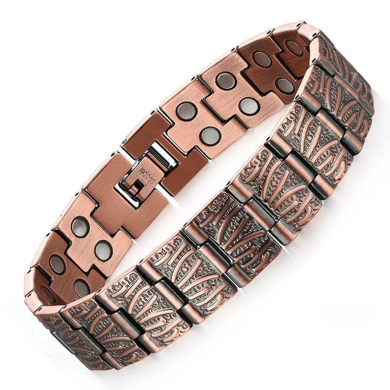 Pulsera magnética para hombre – Pulsera de cobre de primera calidad, ajuste regulable