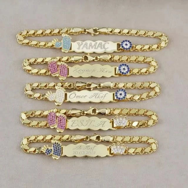 Personalized Name Bracelet for Newborn CZ Customizations