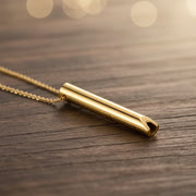 Minimalist stainless steel bar necklace with sleek elongated pendant