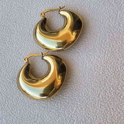 Radiant Chunky Heart Gold Plated Earrings - Gift for Her Gift for Mom