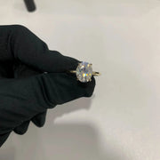 3 Carat Oval Moissanite Crushed Ice Cut-Rings-Sairahaz Jewelers