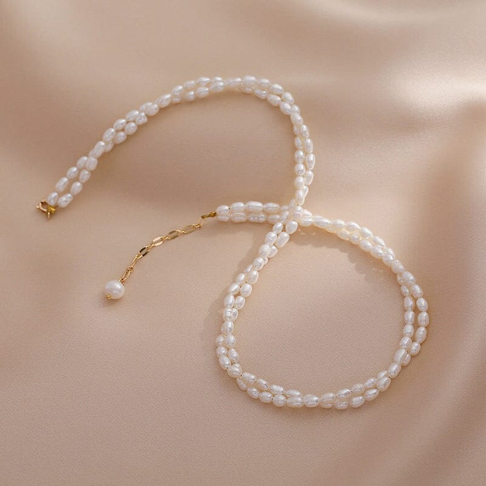 Freshwater Pearl Double Necklace Choker for Timeless Beauty - Gift for her - Gift for wedding