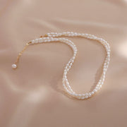 Freshwater Pearl Double Necklace Choker for Timeless Beauty - Gift for her - Gift for wedding