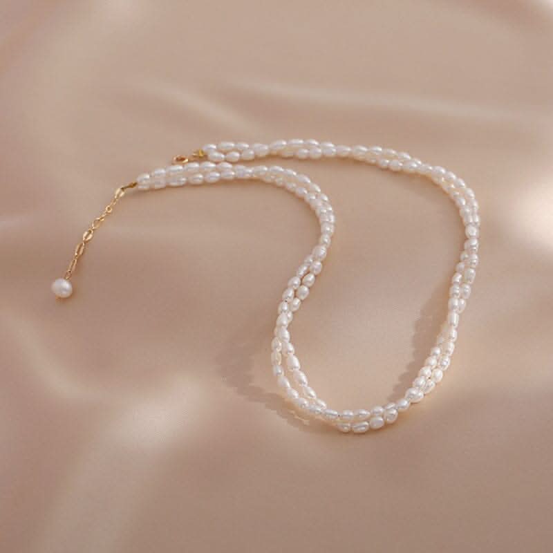 Freshwater Pearl Double Necklace Choker for Timeless Beauty - Gift for her - Gift for wedding