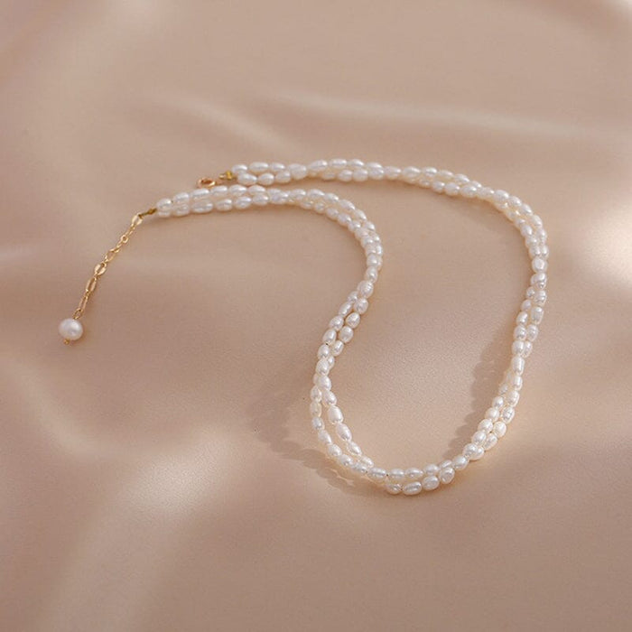 Freshwater Pearl Double Necklace Choker for Timeless Beauty - Gift for her - Gift for wedding