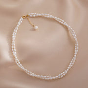 Freshwater Pearl Double Necklace Choker for Timeless Beauty - Gift for her - Gift for wedding