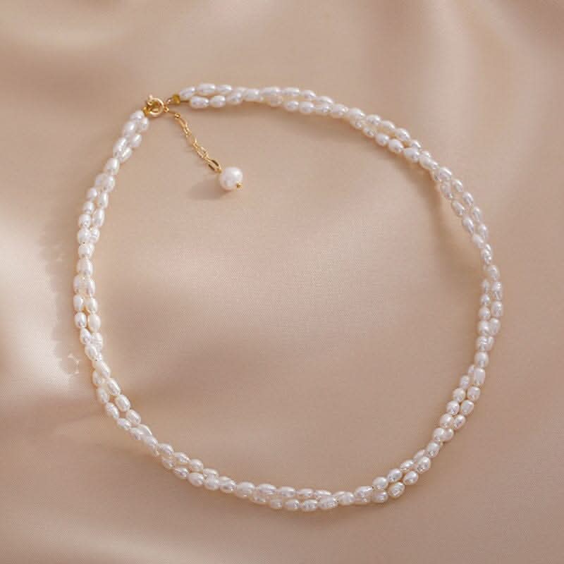 Freshwater Pearl Double Necklace Choker for Timeless Beauty - Gift for her - Gift for wedding