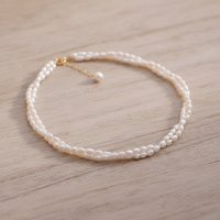 Double Pearl Choker Necklace - view 1