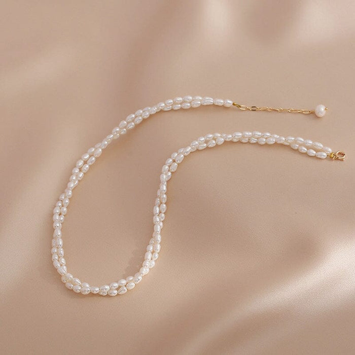 Freshwater Pearl Double Necklace Choker for Timeless Beauty - Gift for her - Gift for wedding
