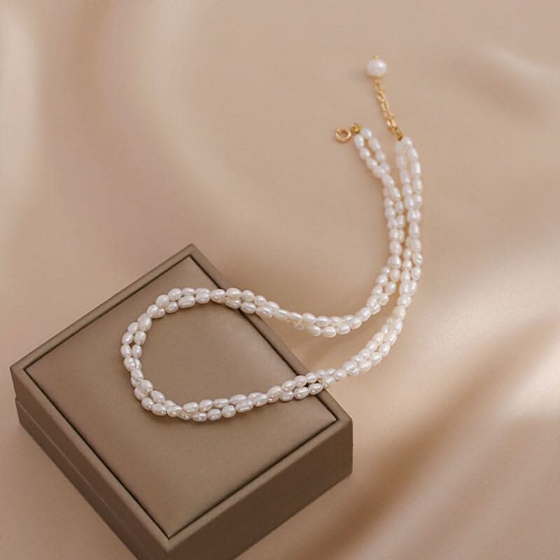 Freshwater Pearl Double Necklace Choker for Timeless Beauty - Gift for her - Gift for wedding