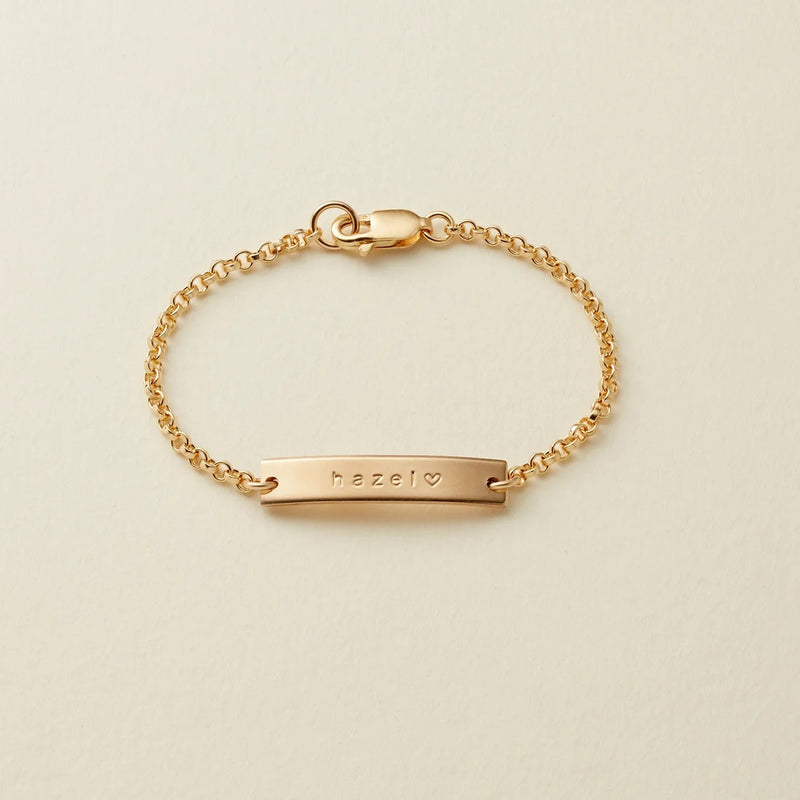 Bracelet de naissance gravé personnalisé en or, argent ou or rose