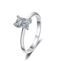 Radiant cut solitaire ring in white gold vermeil over sterling silver