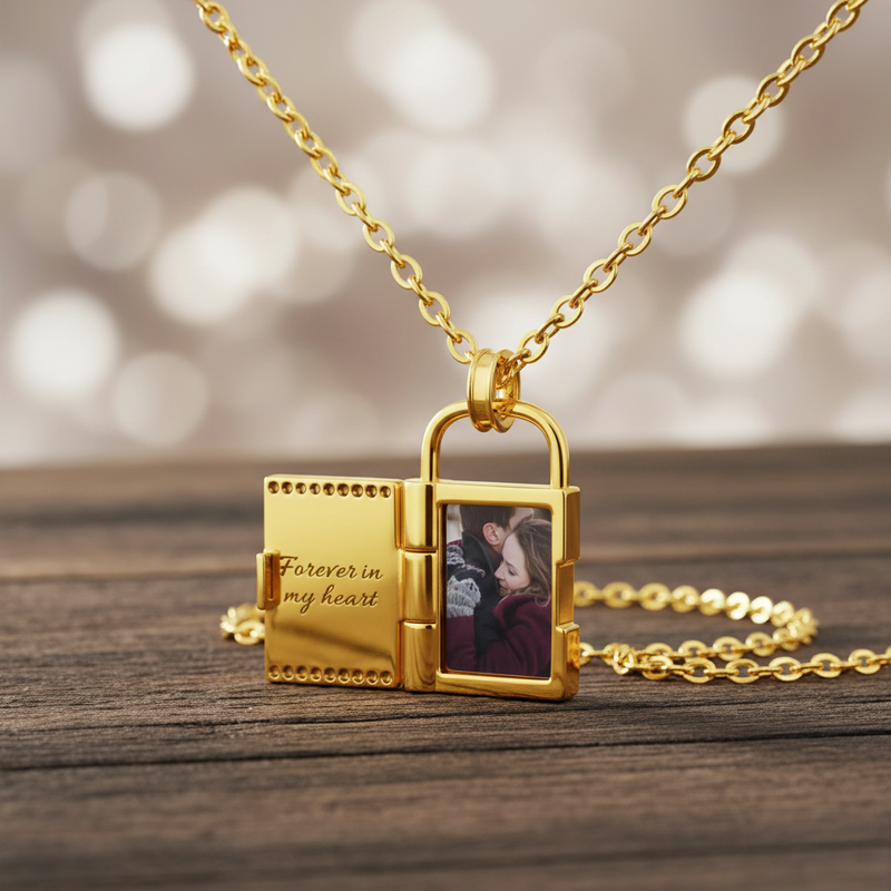 Notebook Locket Custom Picture Pendant with Engraving