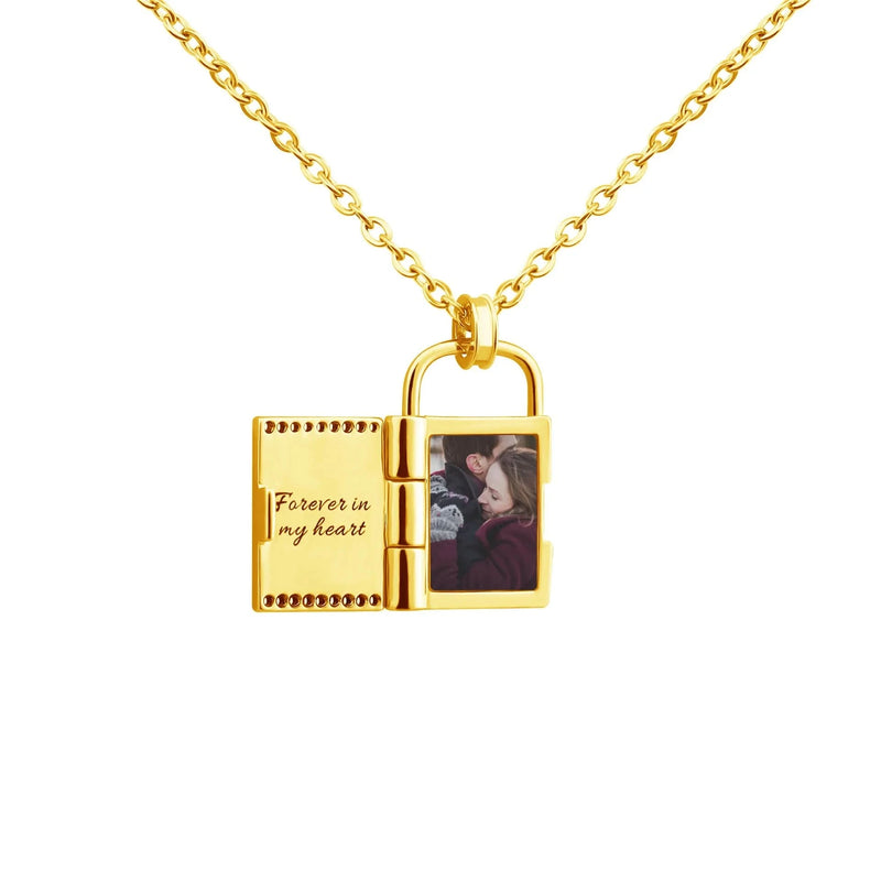 Notebook Locket Custom Picture Pendant - Personalized Engraving