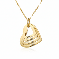 Collier Cœur Personnalisé avec Noms de Famille Gravés sur Mesure