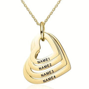 Personalized Heart Necklace with Custom Engraved Family Names