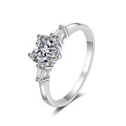 Heart Shape Moissanite Solitaire Engagment Ring