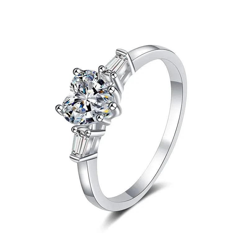 Heart Shape Moissanite Solitaire Engagment Ring