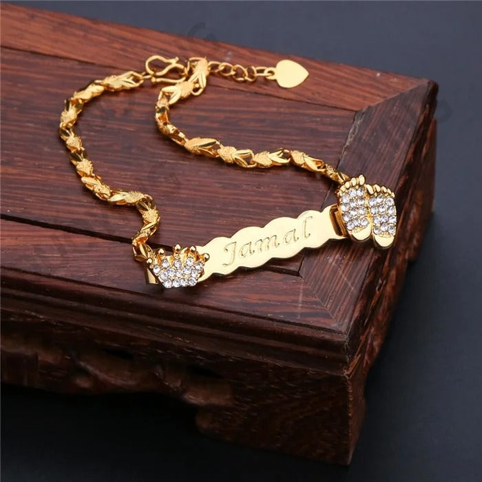 Personalized Name Bracelet for Newborn CZ Customizations