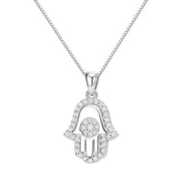 Hamsa Hand Silver Pendent - view 1