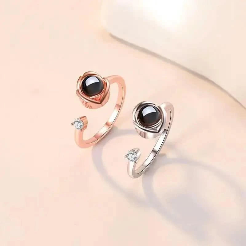 Love You Written 100 Languages Projection Ring