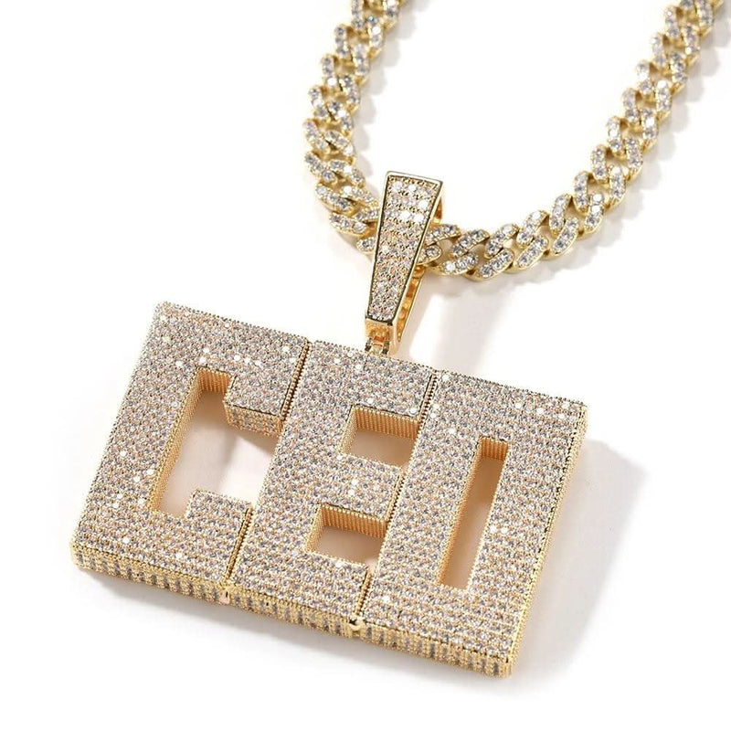 CZ 3D Block Font Men's Name Necklace