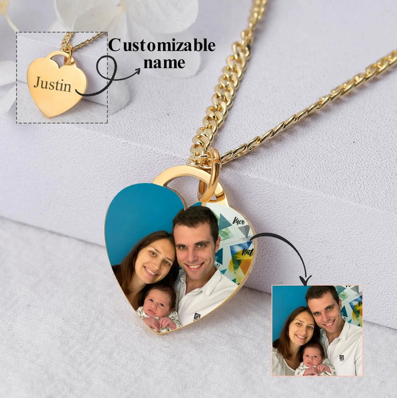 Picure Heart Pendent Caharm Necklace