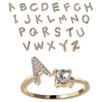 Custom CZ initial ring with letter detail by Sairahaz