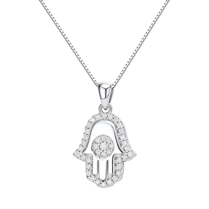 Hamsa Hand Silver Pendent