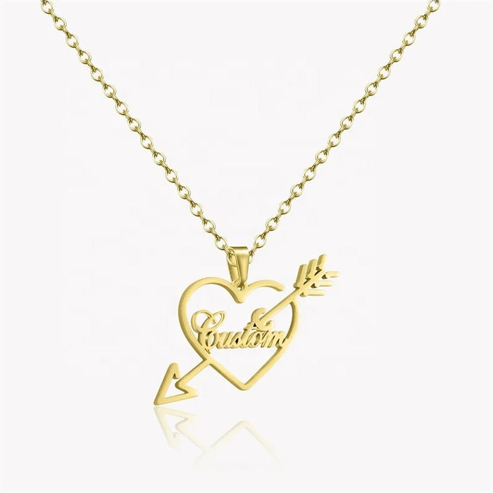 Heart Arrow Personlaized Name Necklace