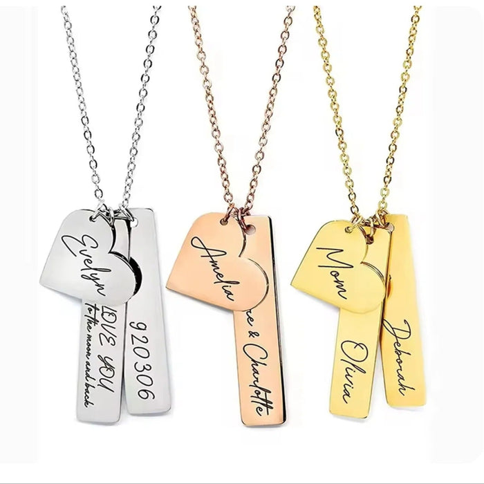 Custom Vertical Bar Name Necklace