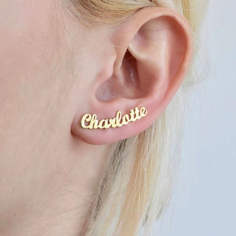 Custom Stud Earrings with Name