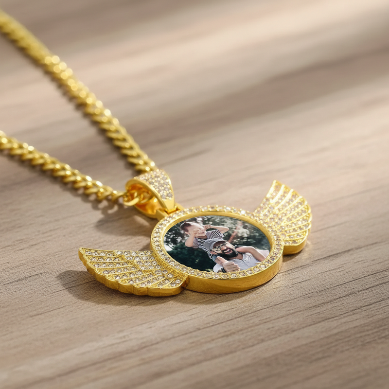 Angel Wings Custom Picture Pendant – Personalized Gift